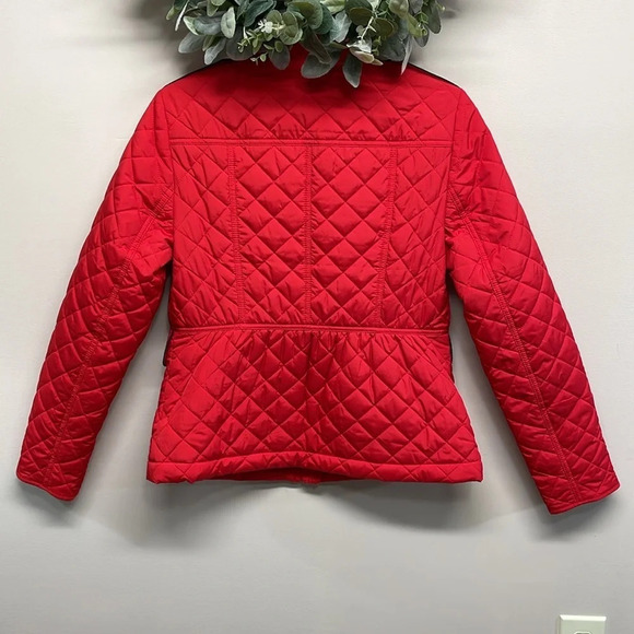 NWOT Talbots Diamond Quilted Jacket Military Inspired Red Navy XS - Picture 2 of 15